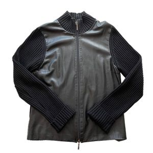 Vintage Burberry Sweater with Leather Front - SALE